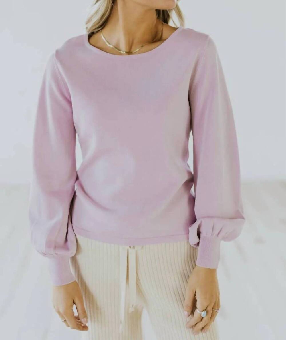 NEW ROOLEE balloon sleeve pullover in pink